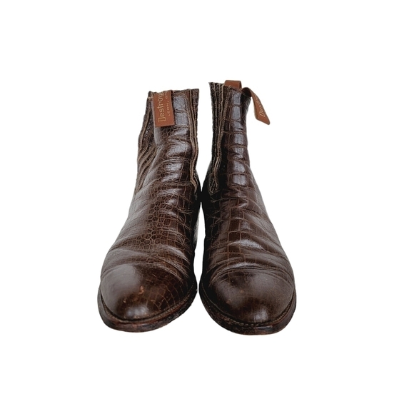 Vintage Destroyer Western Men\'s Brown Leather Ankle Cowboy Boots main image 5